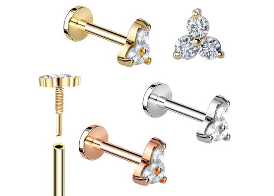 螺旋形のGold Body Piercing Jewelry Earring Barbellの形5mm 8mm 10mm Dimension