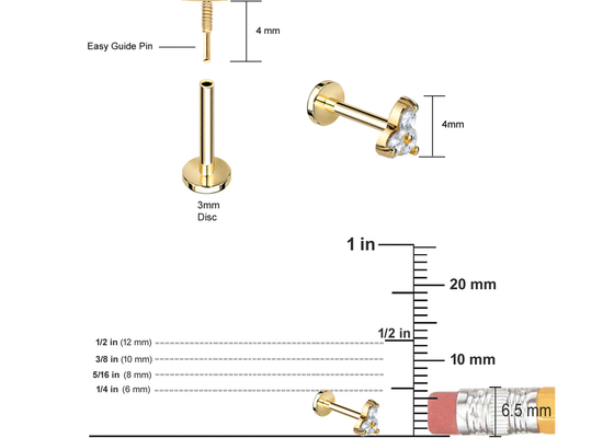 螺旋形のGold Body Piercing Jewelry Earring Barbellの形5mm 8mm 10mm Dimension