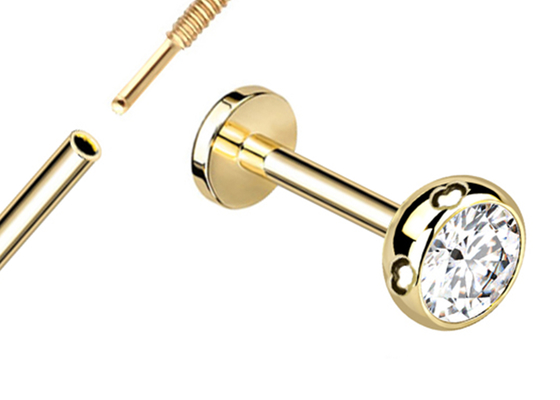 Gold生殖不能のBody Piercing Jewelry Earrings Screw Style Dia 3×3mm