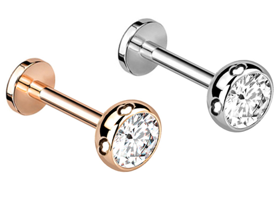 Gold生殖不能のBody Piercing Jewelry Earrings Screw Style Dia 3×3mm