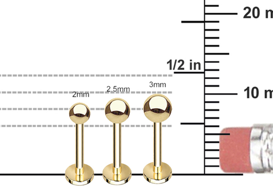 OEM 14k Gold Cartilage Earrings、Body Piercing Earring 5mm 8mm 10mm Length