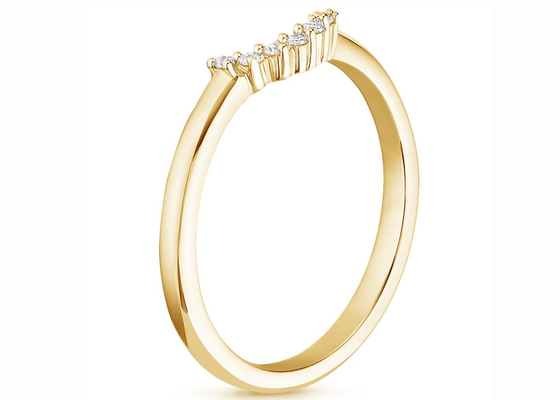 0.15ct 14k Yellow Gold Stackable Rings、Diamond Stacking Rings 2mm 1.5mm Stone Size