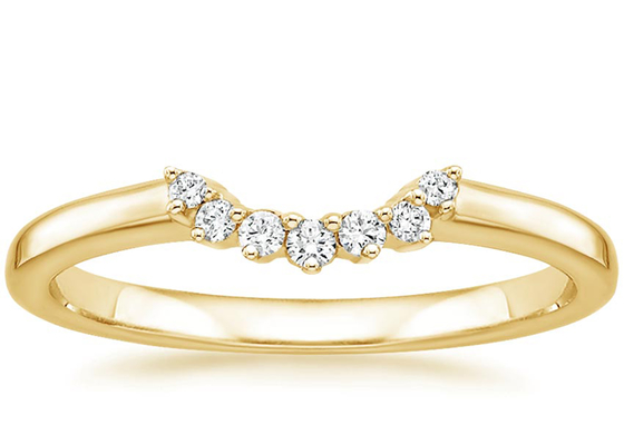 0.15ct 14k Yellow Gold Stackable Rings、Diamond Stacking Rings 2mm 1.5mm Stone Size