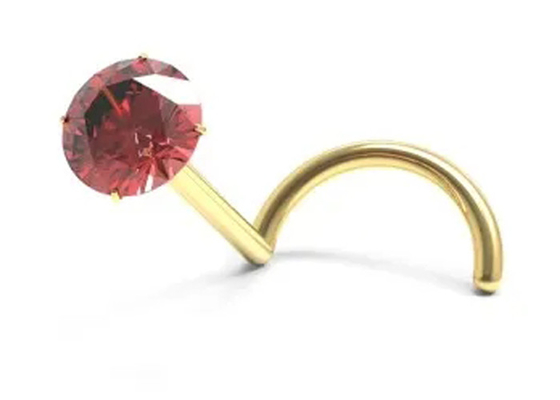 ねじ18K Gold Nose Piercing With 1.5mm-3mm Natural Garnet Stone