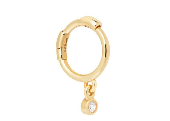 幾何学的なRound 14k Gold Drop Hoop Earrings OEM ODM For Women