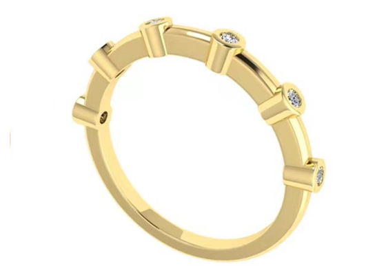 Engagementのための6pcs Diamonds 18kローズGold Ring 1.5mm Round Cut OEM