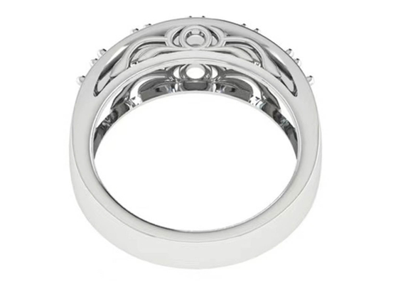 円形Cut White Gold Engagement Rings、6pcs 4.1mm VS1 Real Diamond Wedding Rings