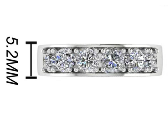 円形Cut White Gold Engagement Rings、6pcs 4.1mm VS1 Real Diamond Wedding Rings