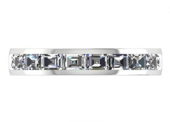 EM Cut Round White Gold Engagement Rings、18k White Gold And Diamond Ring 3.0×2.3mm