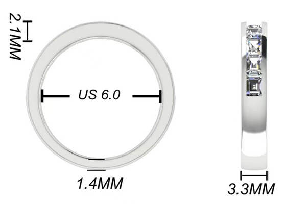 EM Cut Round White Gold Engagement Rings、18k White Gold And Diamond Ring 3.0×2.3mm