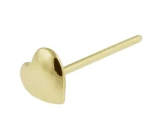 穿孔18K Yellow Gold Diamond Nose Stud Heart Shape 3mm OEM ODM