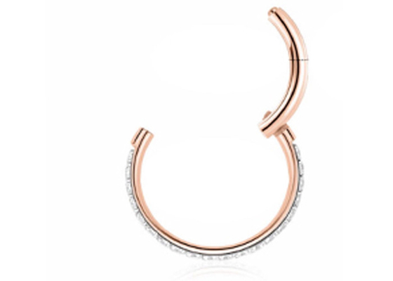 Dia 9mm 11mm 18k Gold Nose Stud、Nose Ring Piercing With 0.14ct Natural Diamonds