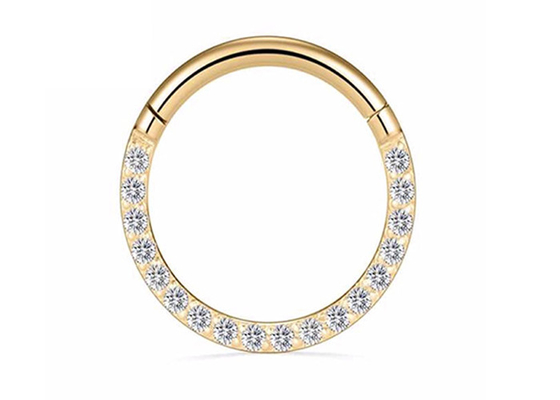 Dia 9mm 11mm 18k Gold Nose Stud、Nose Ring Piercing With 0.14ct Natural Diamonds