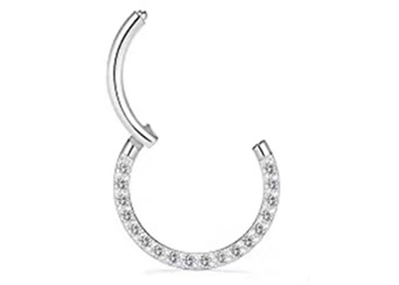 Wedding Giftのためのダイヤモンド14k Gold Hinged Segment Ring Piercing