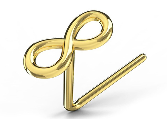 可憐な18K Gold Nose Piercing L Shaped 0.6mm Thickness Hypoallergenic
