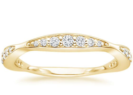 完全なDiamond 14K Yellow Gold Jewelry Ring 0.35ct 1.5mm-4.3mm Band Size