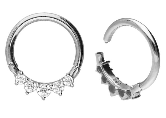 外科Hinged 14K Gold Clicker 5 Outer Claw Set Type Hypoallergenic