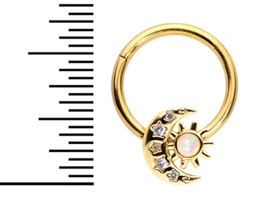 固体18K Gold Nose Piercing Moon日曜日Shape With 0.06ct SI2 Natural Diamonds ODM