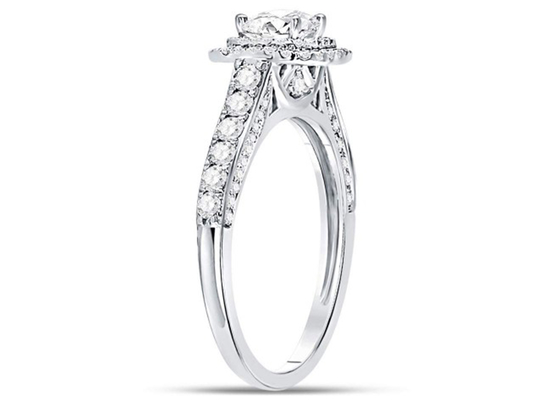 3.65g 14K Solid Gold Jewellery、0.8ct Square WomenのWhite Gold Diamond Rings
