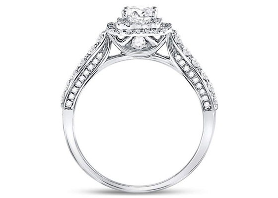 3.65g 14K Solid Gold Jewellery、0.8ct Square WomenのWhite Gold Diamond Rings