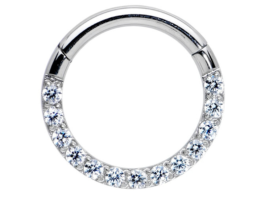 0.1ct Diamonds Tragus Piercing Ring、White Gold Nose Ring Inner Dia 8-15mm