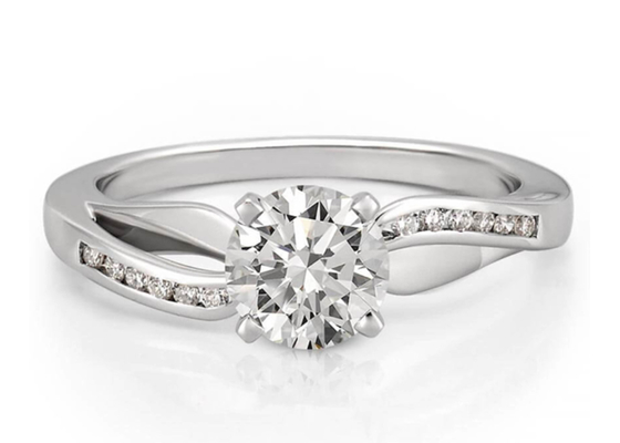 ODM OEM Jewellery Diamond Ring、14k White Gold Wedding Ring Round Cut
