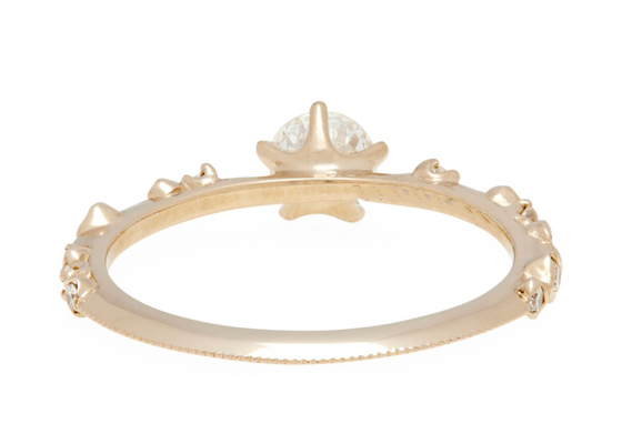 4mm Size Real Diamond Jewellery Ring 14K 18KローズGold Material ODM