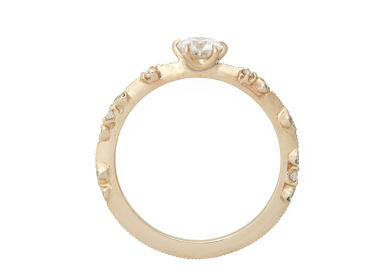 4mm Size Real Diamond Jewellery Ring 14K 18KローズGold Material ODM