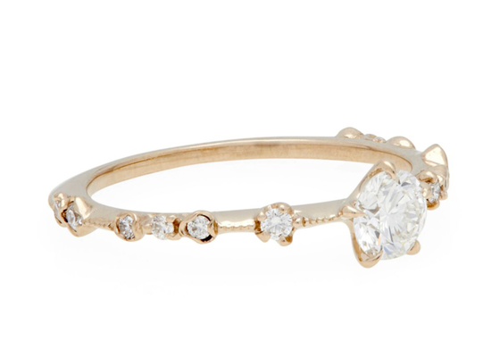 4mm Size Real Diamond Jewellery Ring 14K 18KローズGold Material ODM