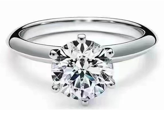 8pcs Diamonds ODMを持つ5mm Round Cut 18k White Gold Engagement Ring Setting