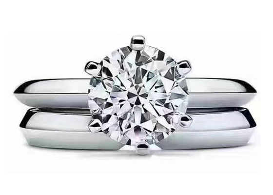 8pcs Diamonds ODMを持つ5mm Round Cut 18k White Gold Engagement Ring Setting