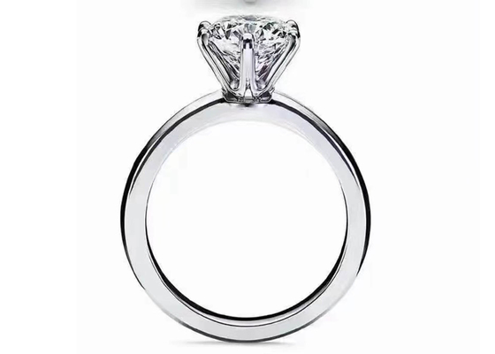 8pcs Diamonds ODMを持つ5mm Round Cut 18k White Gold Engagement Ring Setting