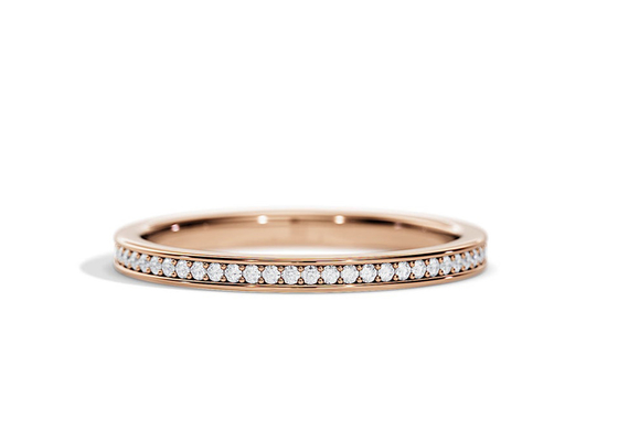 Anniversaryのための半分のEternity 9K Gold Ring Stacking 0.36ct Weight