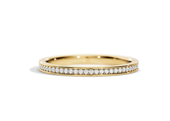 Anniversaryのための半分のEternity 9K Gold Ring Stacking 0.36ct Weight