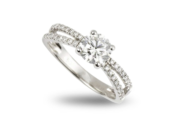 Engagementのための0.1ct Diamond 14K Solid Gold Jewellery Round Cut 3.21g Weight
