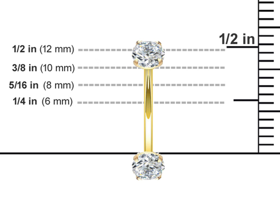 16g Diamond Gold Body Piercing Jewelry Ring 10mm 8mm Dimension For Belly Button