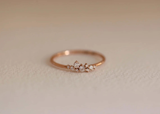 固体14K Real Diamond Jewellery Ring Brilliant Cut ODM For Anniversary