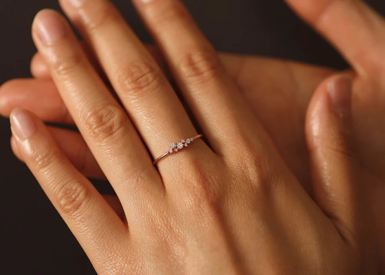 固体14K Real Diamond Jewellery Ring Brilliant Cut ODM For Anniversary