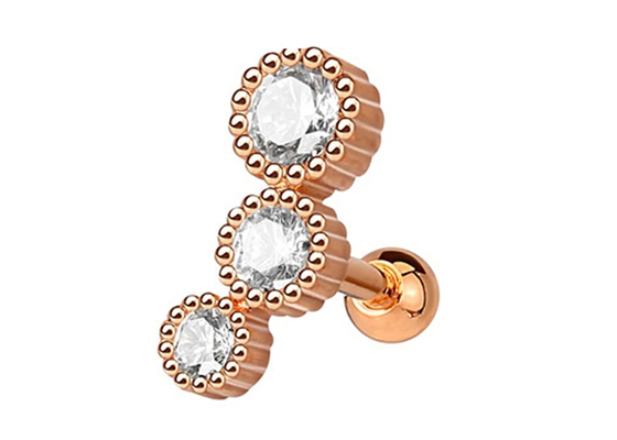生殖不能のGold Body Piercing Jewelry Earrings For Cartilage Tragus Dia 3×3mm ODM