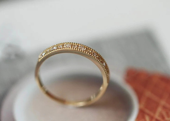 線条細工のStyle Real Diamond Jewellery Ring Round Cut 2.5mm 1.3mm Size