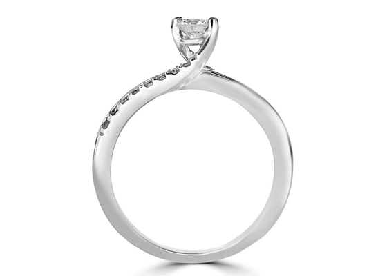 熊手Setting Round Cut Diamond Ring、0.46ct 5mm Diamond Solid Gold Ring
