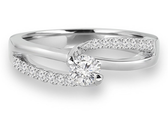 熊手Setting Round Cut Diamond Ring、0.46ct 5mm Diamond Solid Gold Ring
