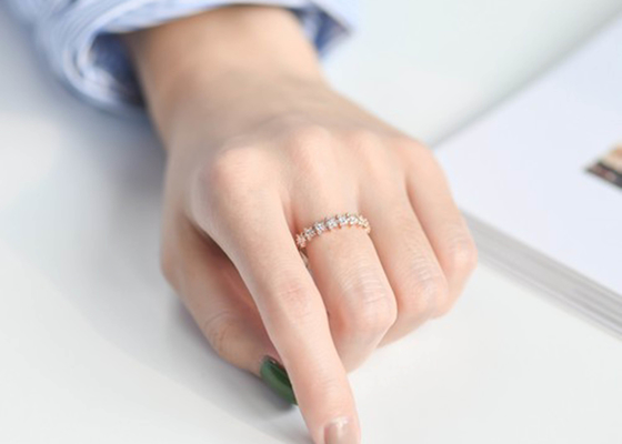 0.54ct Gold Star Diamond Ring、1.3mm 18k Gold Engagement Ring For Women Girl