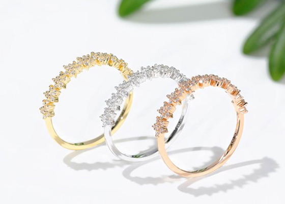 0.54ct Gold Star Diamond Ring、1.3mm 18k Gold Engagement Ring For Women Girl