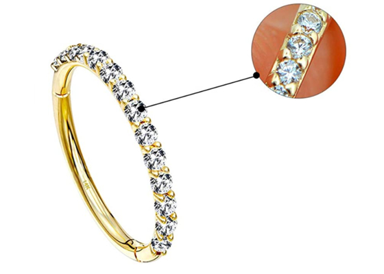 WeddingのためのたがShape 16g Gold Cartilage Earrings 1.2×8mm Size