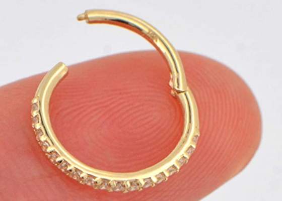 WeddingのためのたがShape 16g Gold Cartilage Earrings 1.2×8mm Size
