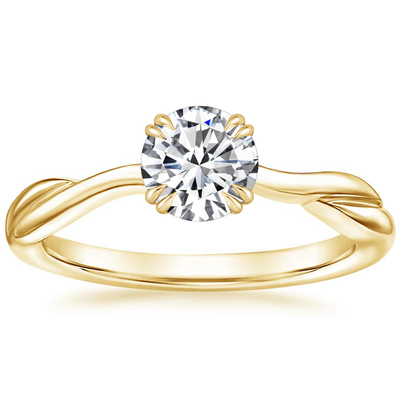 0.8ct Lab Grown Moissanite Ring 14K Yellow Gold Material ODM OEM