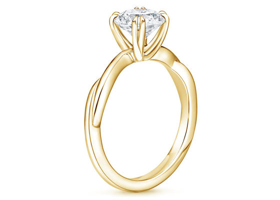 0.8ct Lab Grown Moissanite Ring 14K Yellow Gold Material ODM OEM