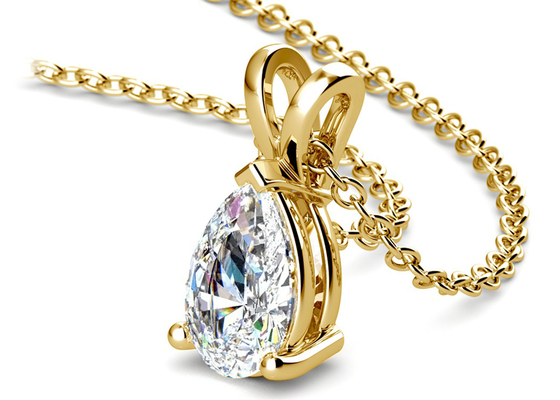 ナシCut 0.84ct 14k Gold Necklaces With 8×5mm Vintage Pendant