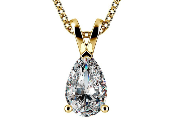 ナシCut 0.84ct 14k Gold Necklaces With 8×5mm Vintage Pendant